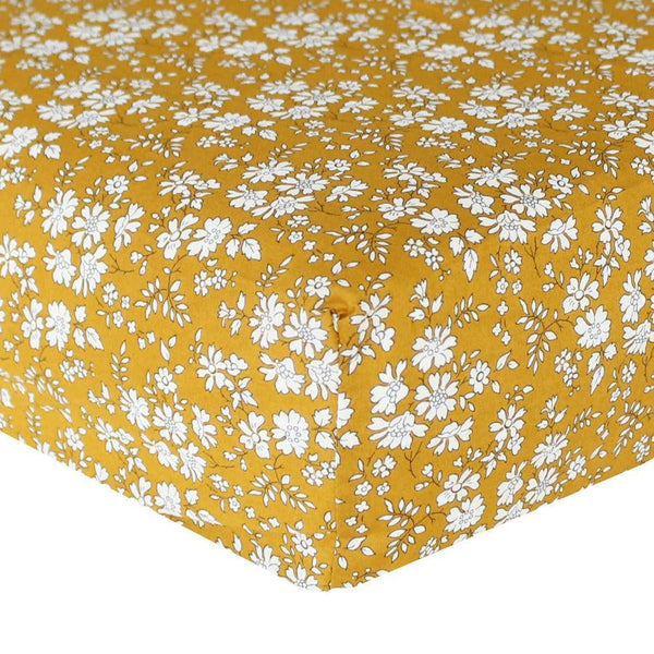 Fitted Sheet made with Liberty Fabric CAPEL MUSTARD - Coco & Wolf