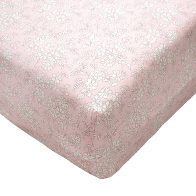 Fitted Sheet made with Liberty Fabric CAPEL PINK - Coco & Wolf
