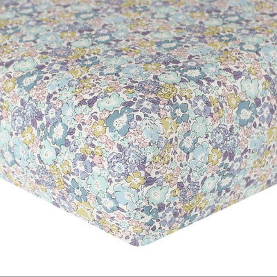 Fitted Sheet made with Liberty Fabric MICHELLE SEA GREEN - Coco & Wolf