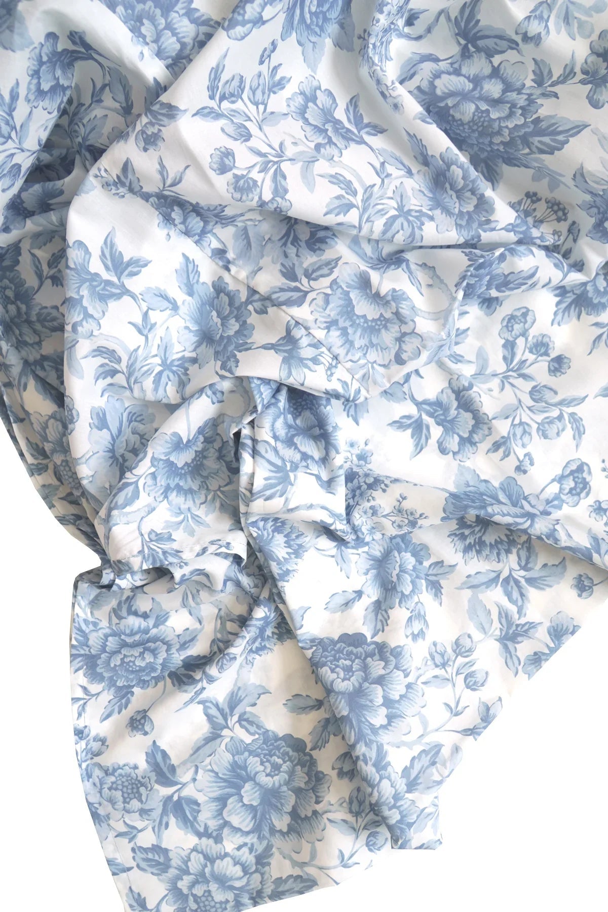 Flat Top Sheet Made With Liberty Fabrics & Bridgerton Regency Trail China Blue