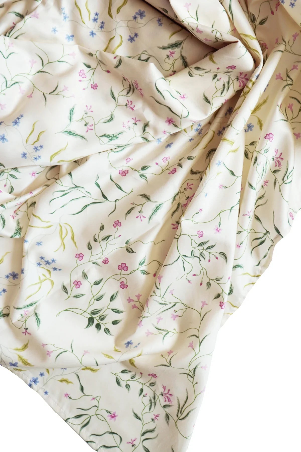 Flat Top Sheet Made With Liberty Fabrics & Bridgerton Regal Blossom Green