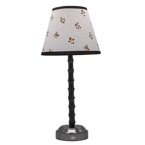 Flora Black Rechargeable Bamboo Table Lamp: Bobby - FLORA BLACK