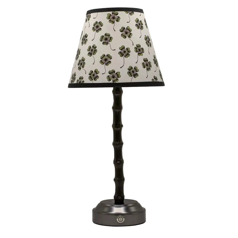Flora Black Rechargeable Bamboo Table Lamp: Lucky - FLORA BLACK