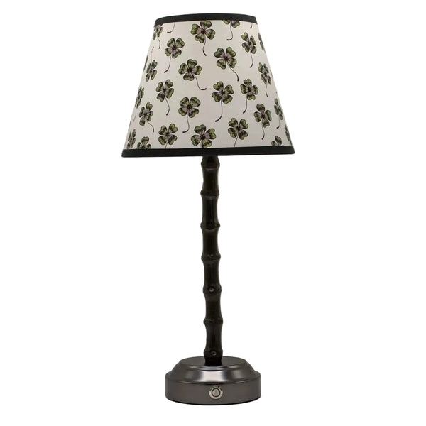Flora Black Rechargeable Bamboo Table Lamp: Lucky - FLORA BLACK