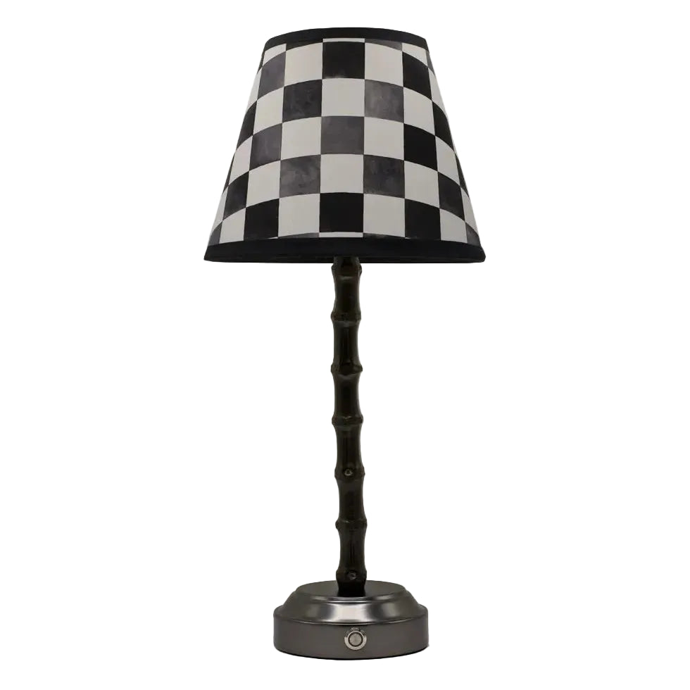 Flora Black Rechargeable Bamboo Table Lamp: Queens Gambit - FLORA BLACK