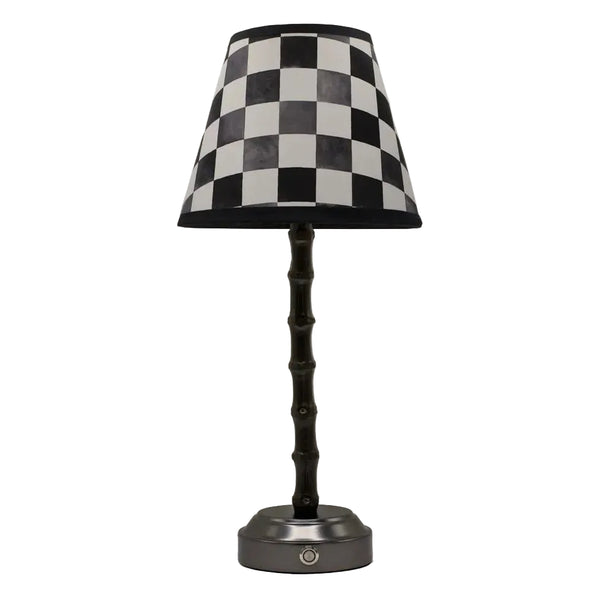 Flora Black Rechargeable Bamboo Table Lamp: Queens Gambit - FLORA BLACK