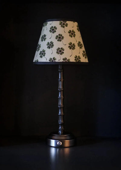 Flora Black Rechargeable Bamboo Table Lamp with Lucky shade - FLORA BLACK