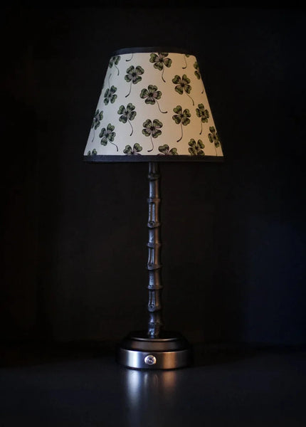 Flora Black Rechargeable Bamboo Table Lamp with Lucky shade - FLORA BLACK