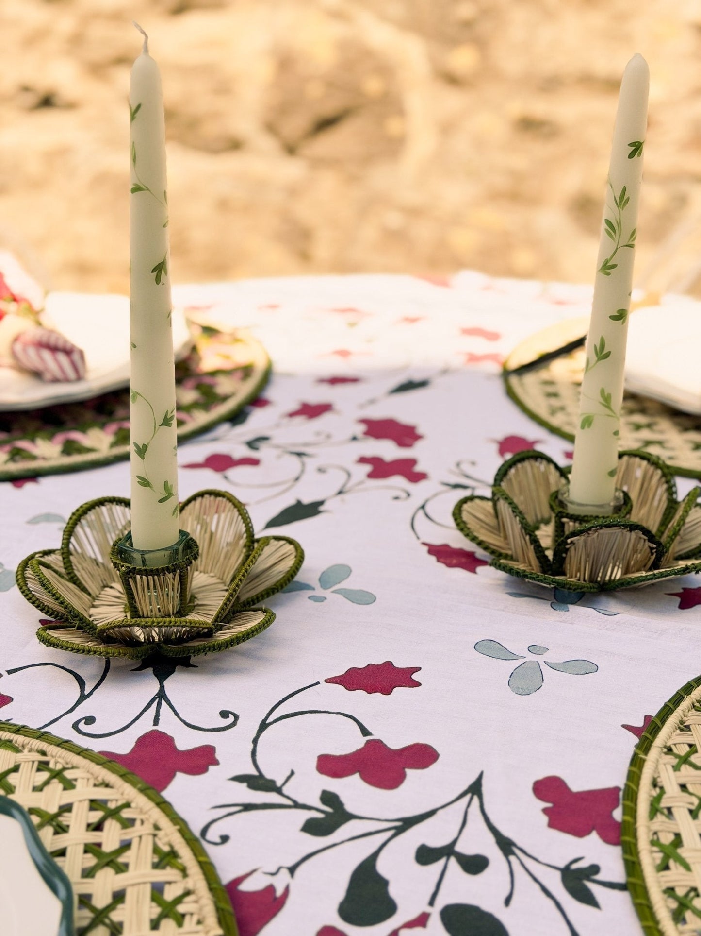 Flora Candle Holder in Green