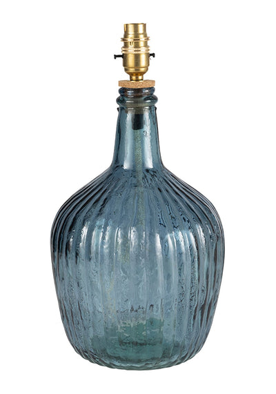 Florence Ripple Glass Table Lamp Base - Navy - Casa by Josephine Jenno