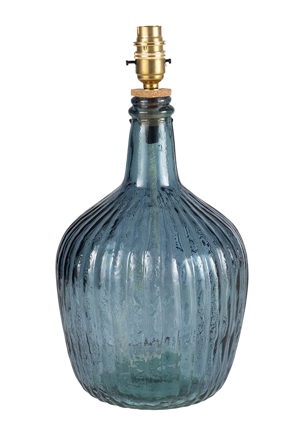 Florence Ripple Glass Table Lamp Base - Navy - Casa by Josephine Jenno