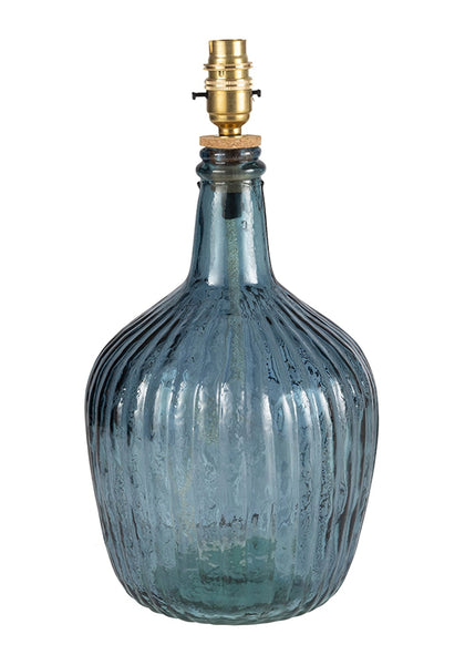 Florence Ripple Glass Table Lamp Base - Navy - Casa by Josephine Jenno