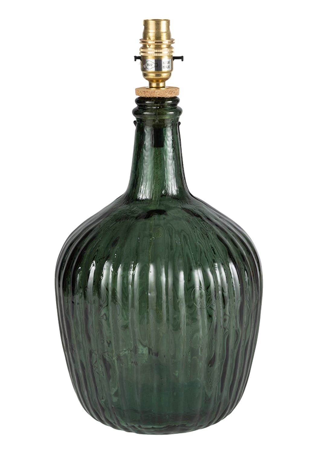 Florence Ripple Glass Table Lamp Base - Olive - Casa by Josephine Jenno