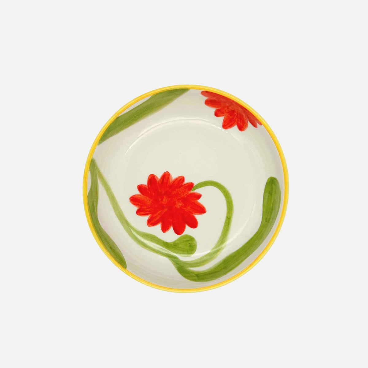 Hand-painted Flower Pasta Bowls (Set of 2)