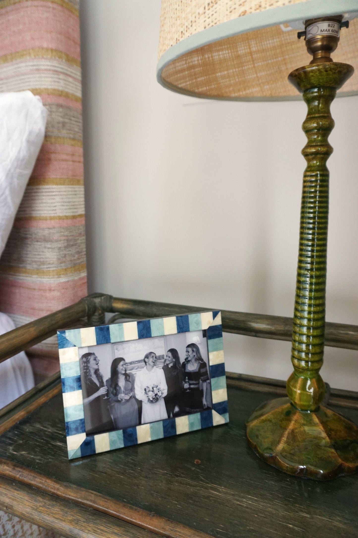 Marquetry Frame In Blue Multicolour