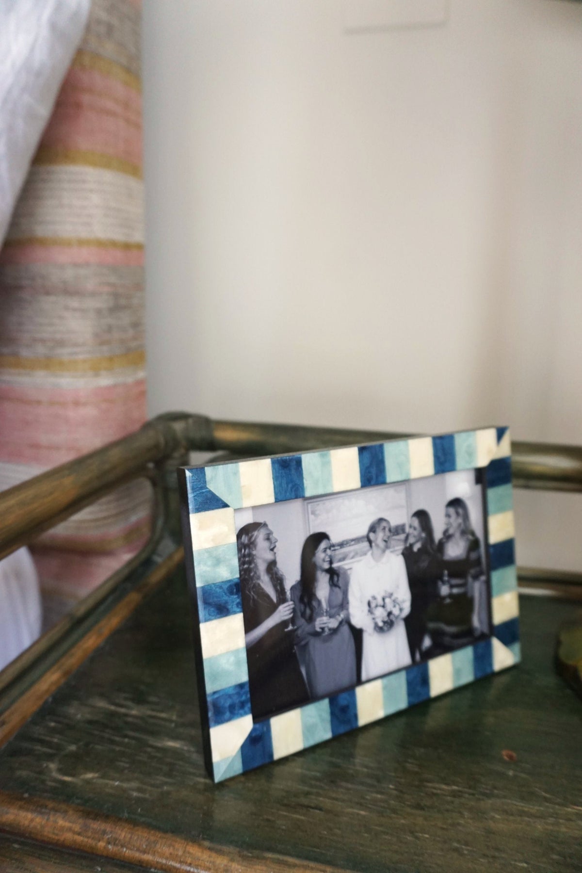 Marquetry Frame In Blue Multicolour