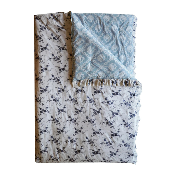 Reversible Ruffle-Edge Heirloom Quilt Made With Liberty Fabrics & Bridgerton Amelie Luise & Garland Hampers