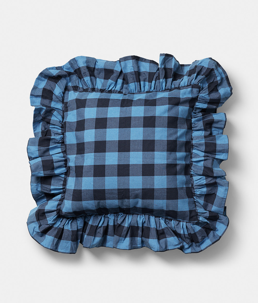 Pleated Cushion Cover Blue