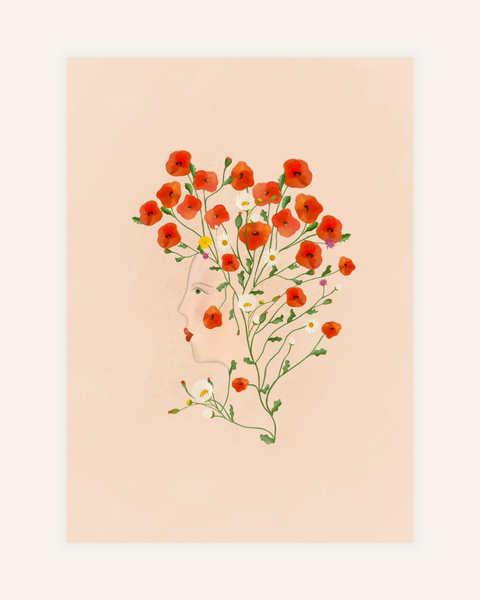 From the Poppies she Bloomed Art Print