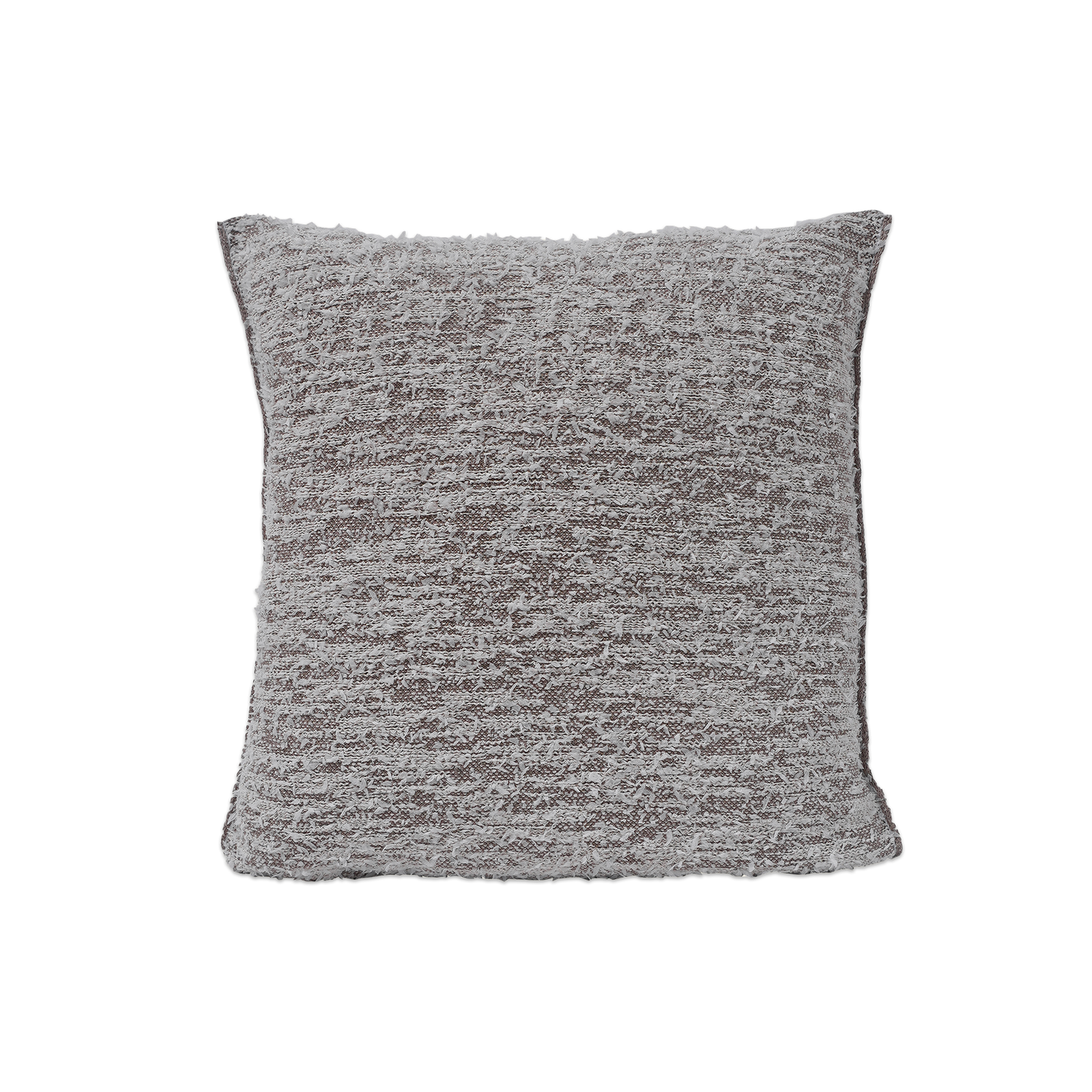 front side of beige fuzzy knit pillowcase in organic cotton and recycled polyamide