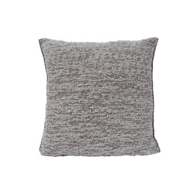 front side of beige fuzzy knit pillowcase in organic cotton and recycled polyamide