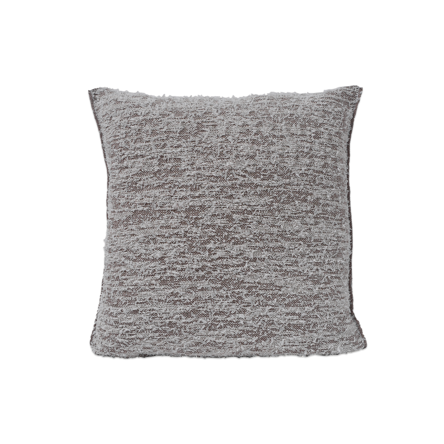front side of beige fuzzy knit pillowcase in organic cotton and recycled polyamide