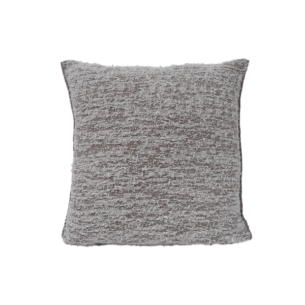 front side of beige fuzzy knit pillowcase in organic cotton and recycled polyamide