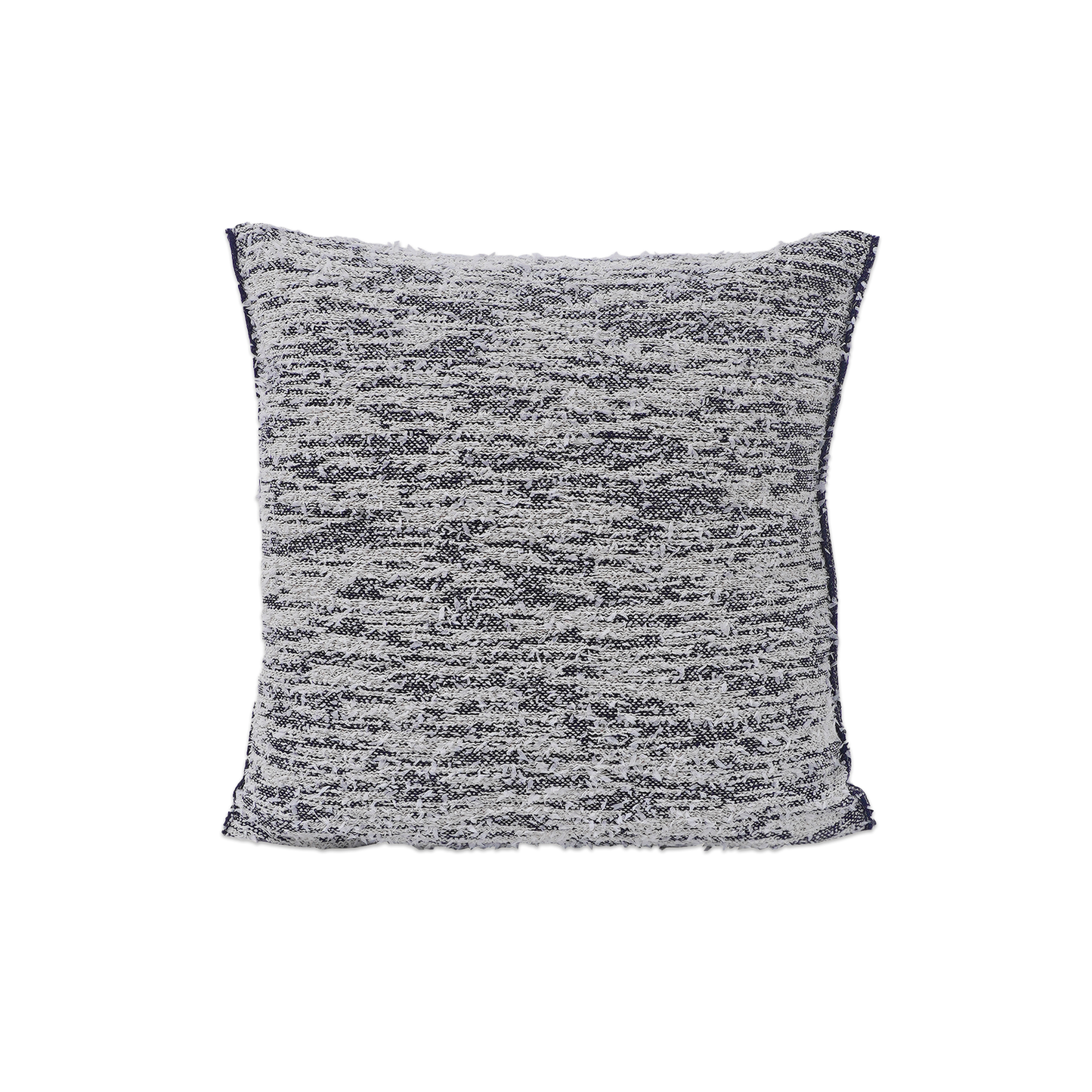 front side of navy fuzzy knit pillowcase in organic cotton and recycled polyamide