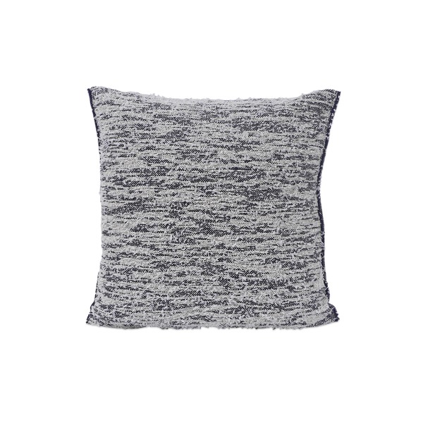 front side of navy fuzzy knit pillowcase in organic cotton and recycled polyamide
