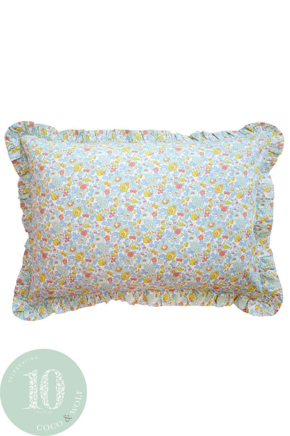 Frill Edge Pillowcase made with Liberty Fabric BETSY SAGE - Coco & Wolf