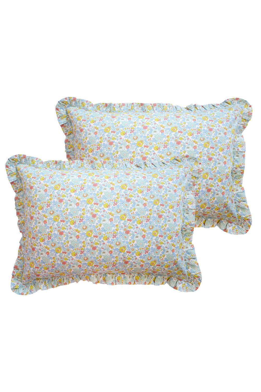 Frill Edge Pillowcase made with Liberty Fabric BETSY SAGE - Coco & Wolf