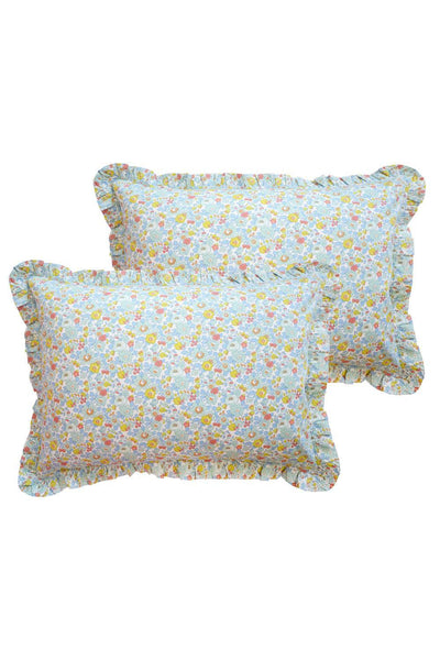 Frill Edge Pillowcase made with Liberty Fabric BETSY SAGE - Coco & Wolf