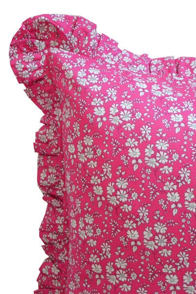 Frill Edge Pillowcase made with Liberty Fabric CAPEL FUCHSIA - Coco & Wolf