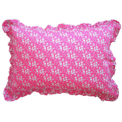 Frill Edge Pillowcase made with Liberty Fabric CAPEL FUCHSIA - Coco & Wolf
