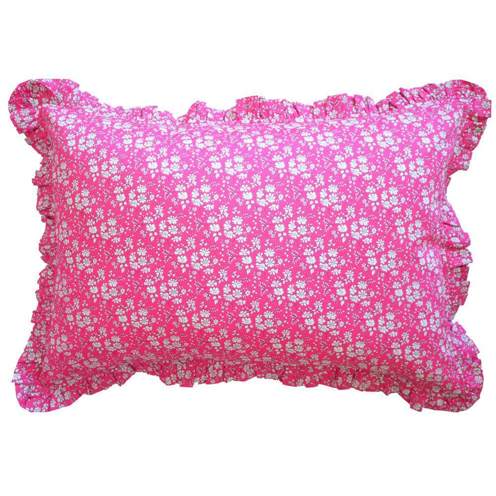 Frill Edge Pillowcase made with Liberty Fabric CAPEL FUCHSIA - Coco & Wolf