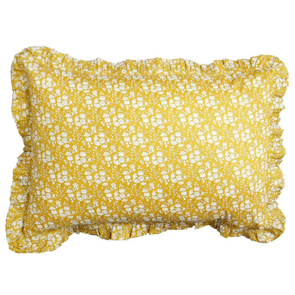 Frill Edge Pillowcase made with Liberty Fabric CAPEL MUSTARD - Coco & Wolf