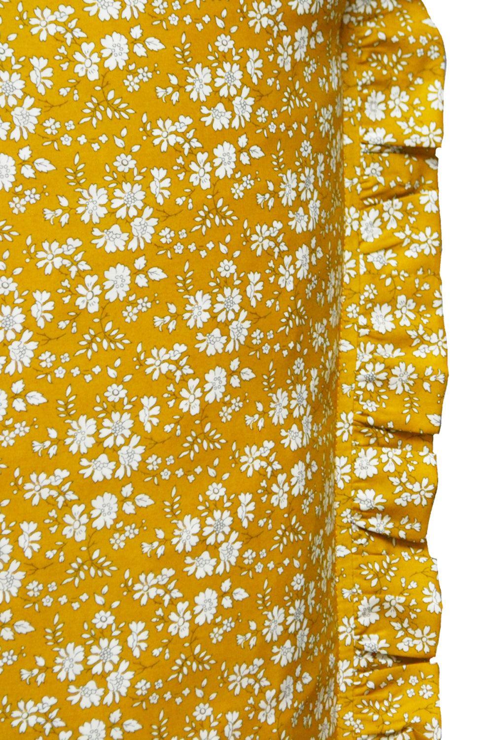 Frill Edge Pillowcase made with Liberty Fabric CAPEL MUSTARD - Coco & Wolf