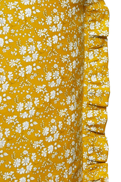 Frill Edge Pillowcase made with Liberty Fabric CAPEL MUSTARD - Coco & Wolf