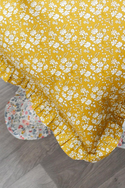 Frill Edge Pillowcase made with Liberty Fabric CAPEL MUSTARD - Coco & Wolf
