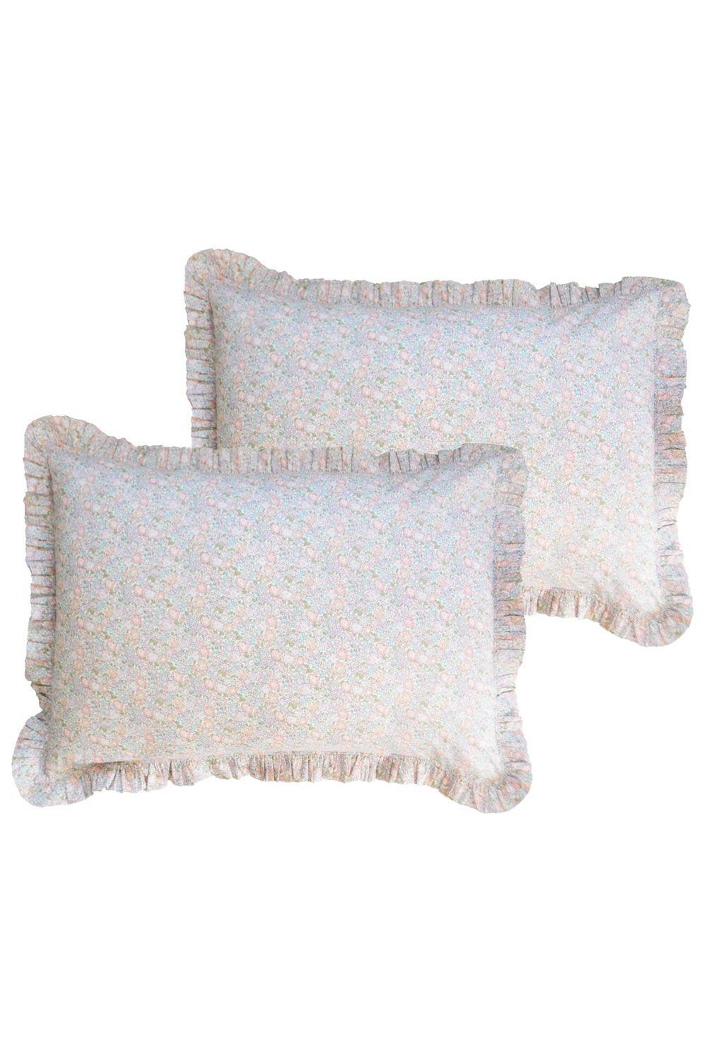 Frill Edge Pillowcase made with Liberty Fabric MICHELLE LILAC - Coco & Wolf
