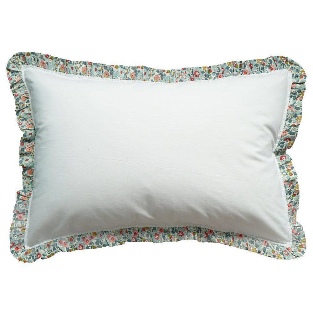 Frill-Edge White Duvet Set made with Liberty Fabric BETSY GREY - Coco & Wolf