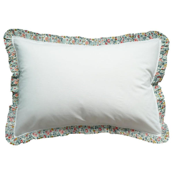 Frill-Edge White Duvet Set made with Liberty Fabric BETSY GREY - Coco & Wolf
