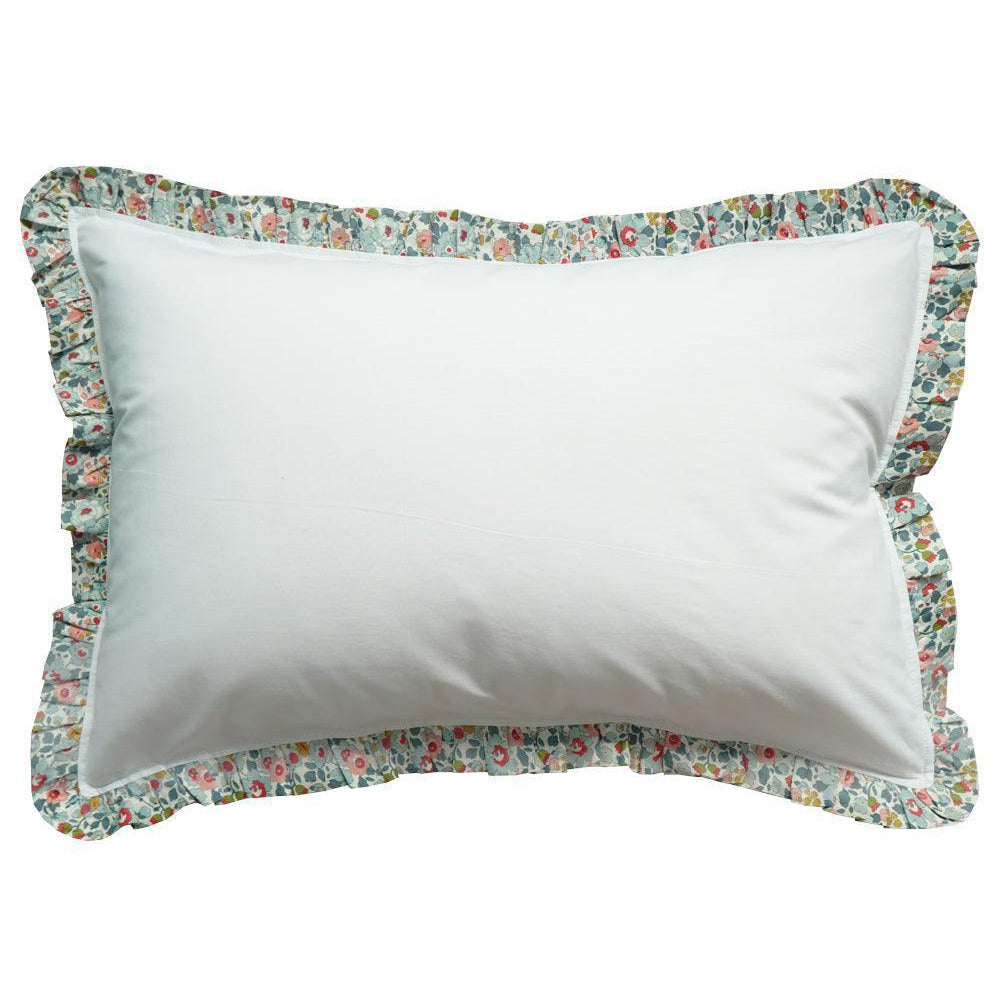 Frill-Edge White Duvet Set made with Liberty Fabric BETSY GREY - Coco & Wolf