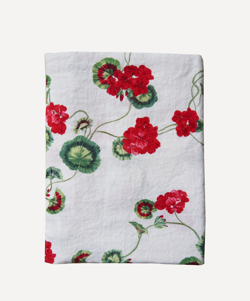 Geranium Linen Tablecloth
