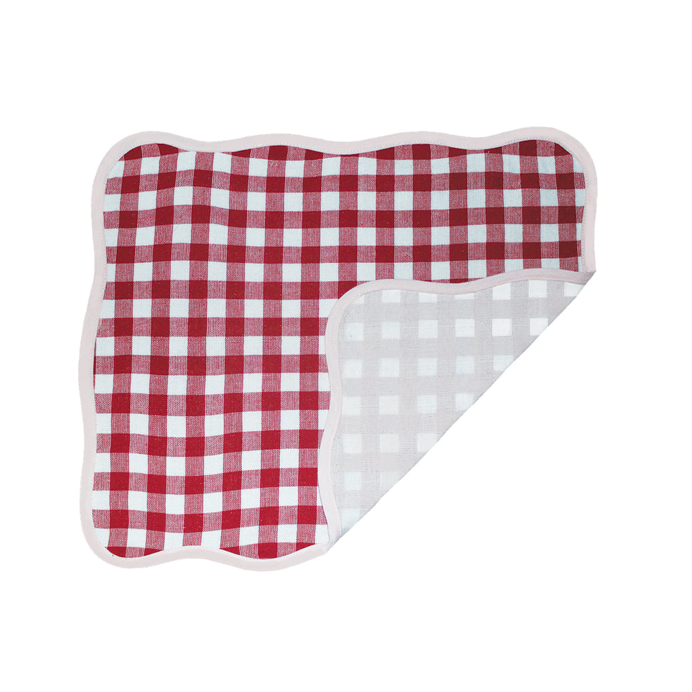Set of 4 Giardino Reversible Placemats (Rosso/Rosa)