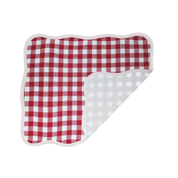 Set of 4 Giardino Reversible Placemats (Rosso/Rosa)
