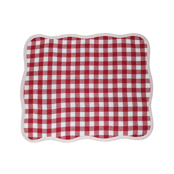 Set of 4 Giardino Reversible Placemats (Rosso/Rosa)