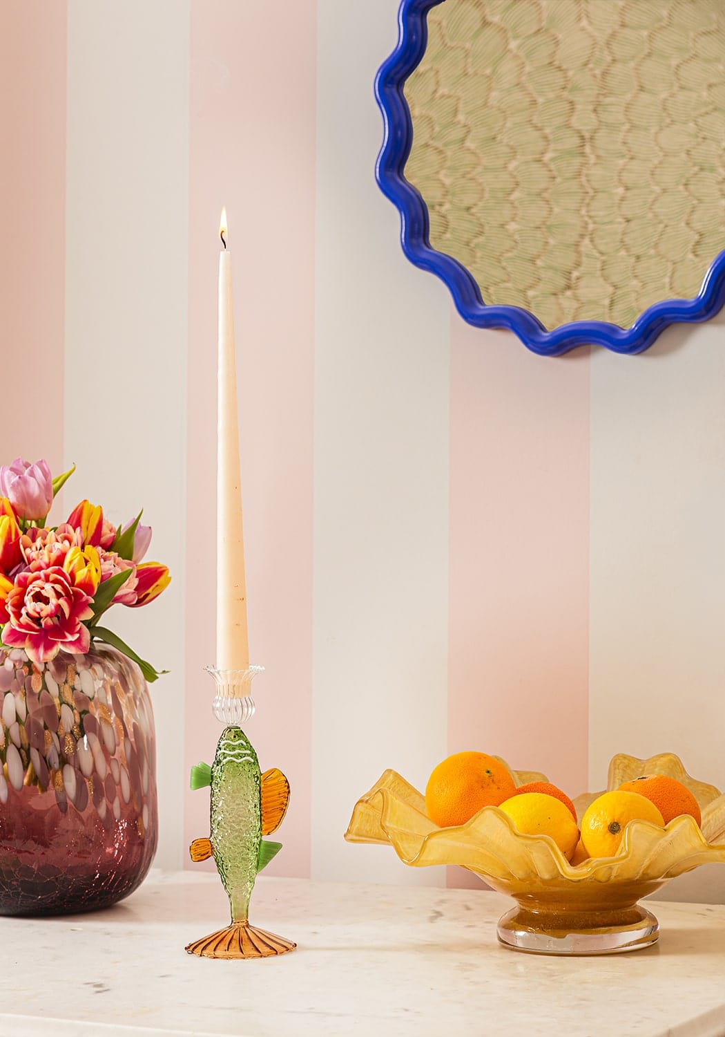 Ginny's Glass Bass Candle Holder - Casa by Josephine Jenno