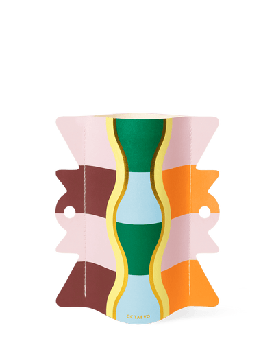 OCTAEVO Giza Mini Paper Vase: wavy, water-resistant, with colorful abstract stripes—a vibrant home gift.
