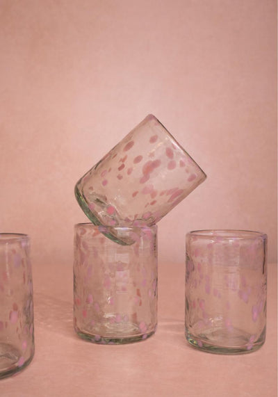 Louisa Confetti Tumbler, Pink - Set of 4